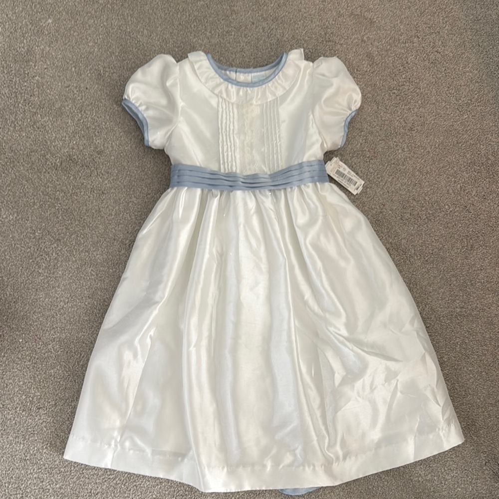 Elegant White and Blue Dress